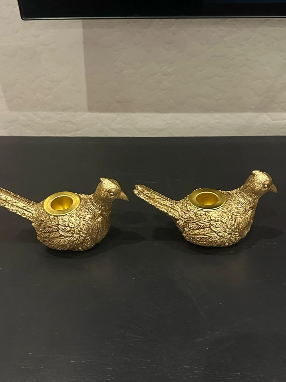 Gold Bird Candle Holders Pair - Elegant Home Accents